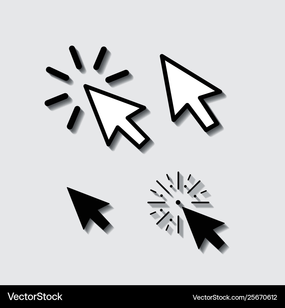Set flat modern cursor icons Royalty Free Vector Image