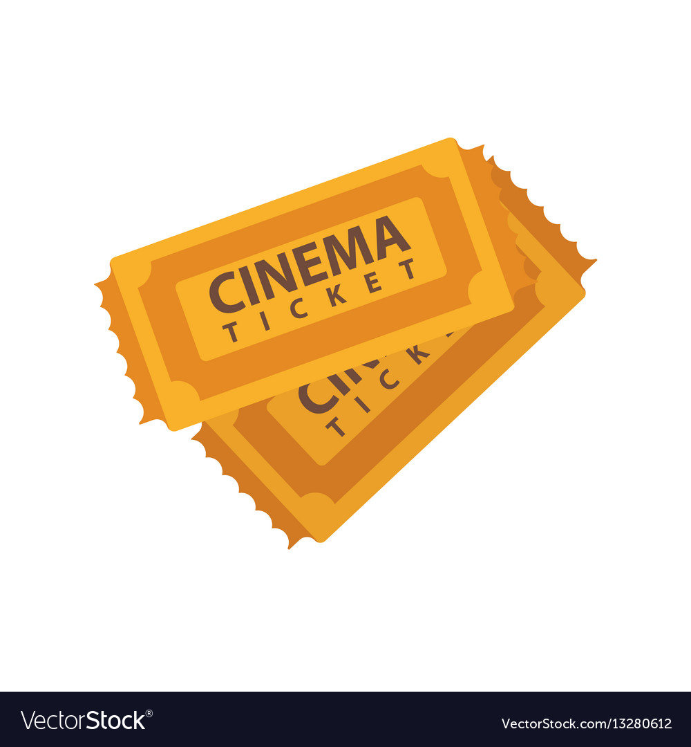 Two cinema tickets emblems isolated on white