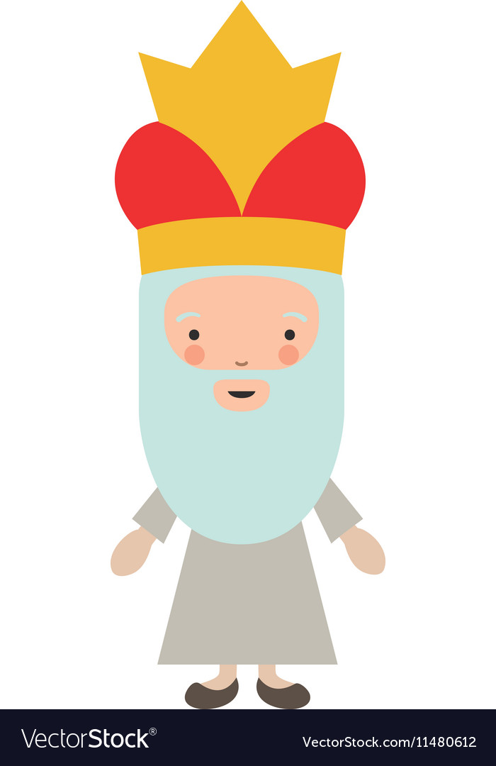 Wiseman cartoon of happy epiphany day design Vector Image