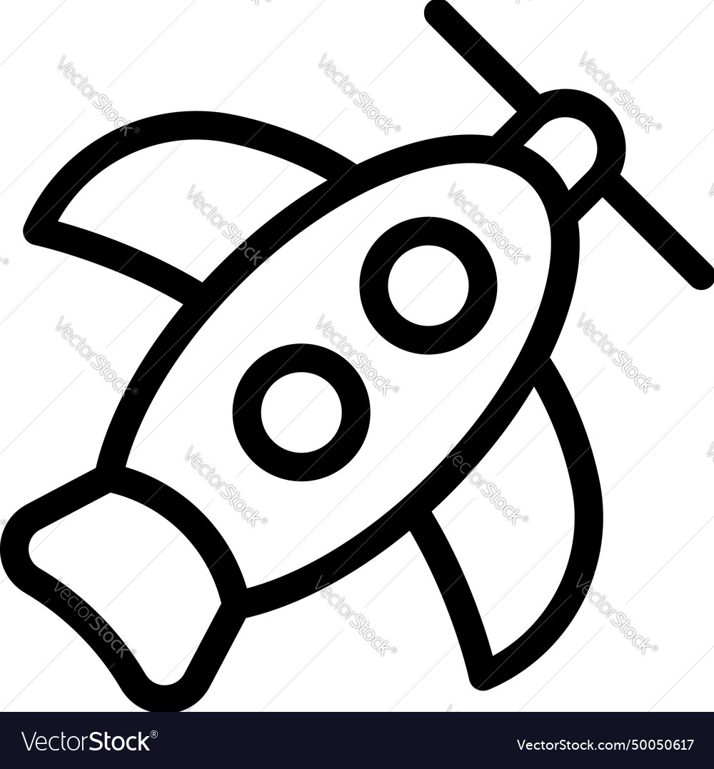 Baby airplane toy icon outline dark Royalty Free Vector