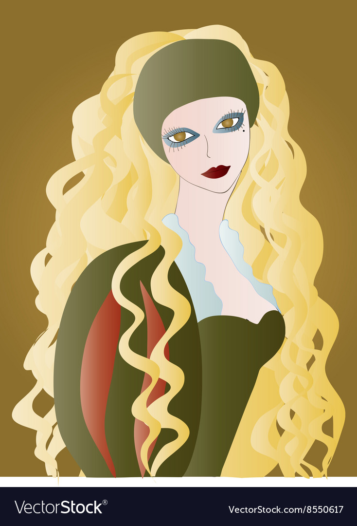 Beautiful Girl With Long Wavy Hair Royalty Free Vector Image