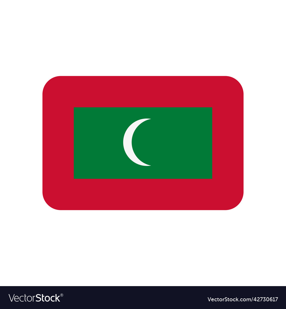 Maldives flag icon on white background Royalty Free Vector