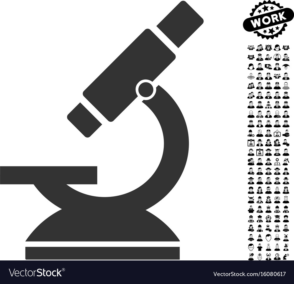 Microscope icon with job bonus Royalty Free Vector Image