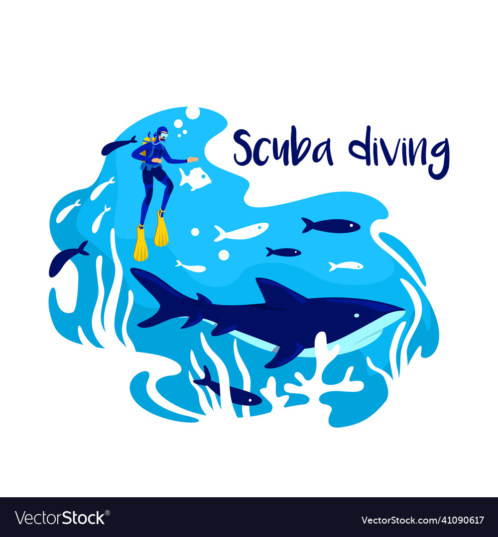 Snorkeling in ocean 2d web banner poster Vector Image