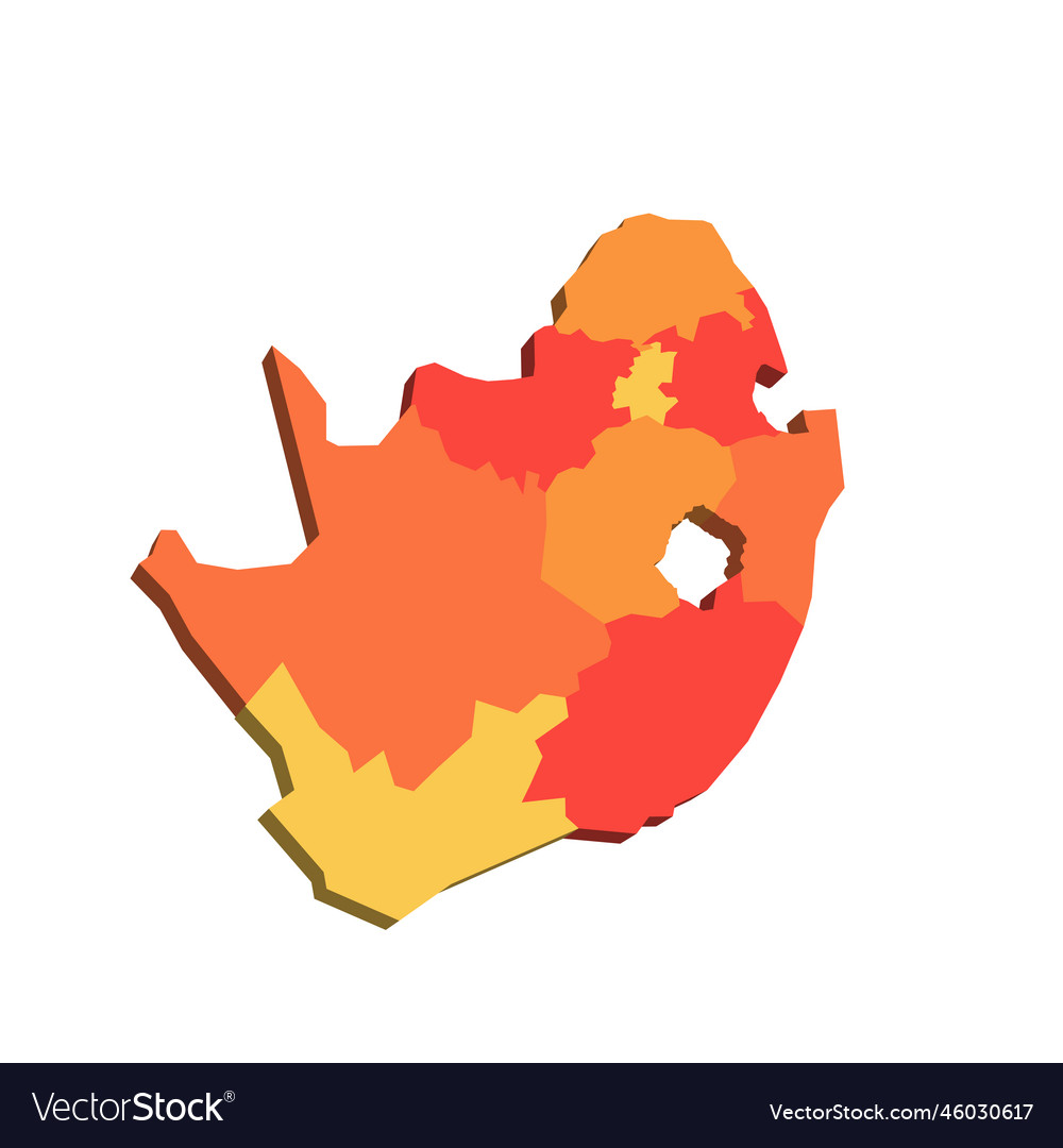 South africa political map of administrative Vector Image