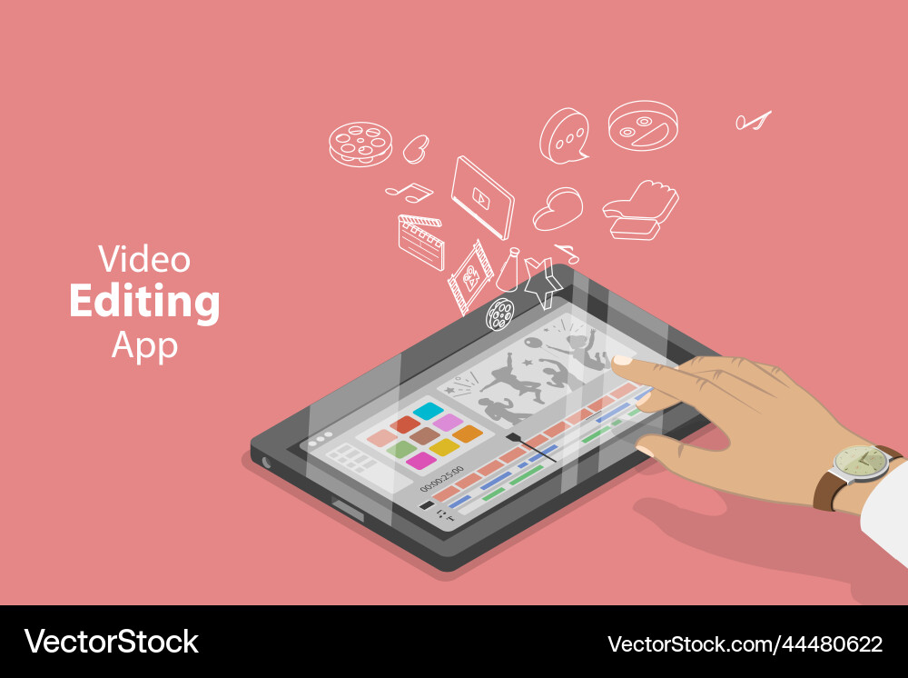 3d isometric flat conceptual Royalty Free Vector Image