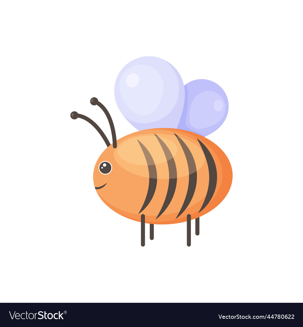 Bee cute cartoon image of a honey side Royalty Free Vector