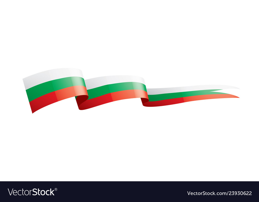 Bulgaria flag on a white Royalty Free Vector Image