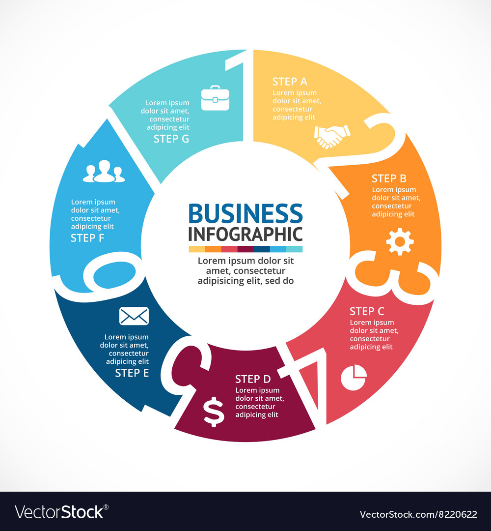 Circle arrows numbers infographic diagram Vector Image