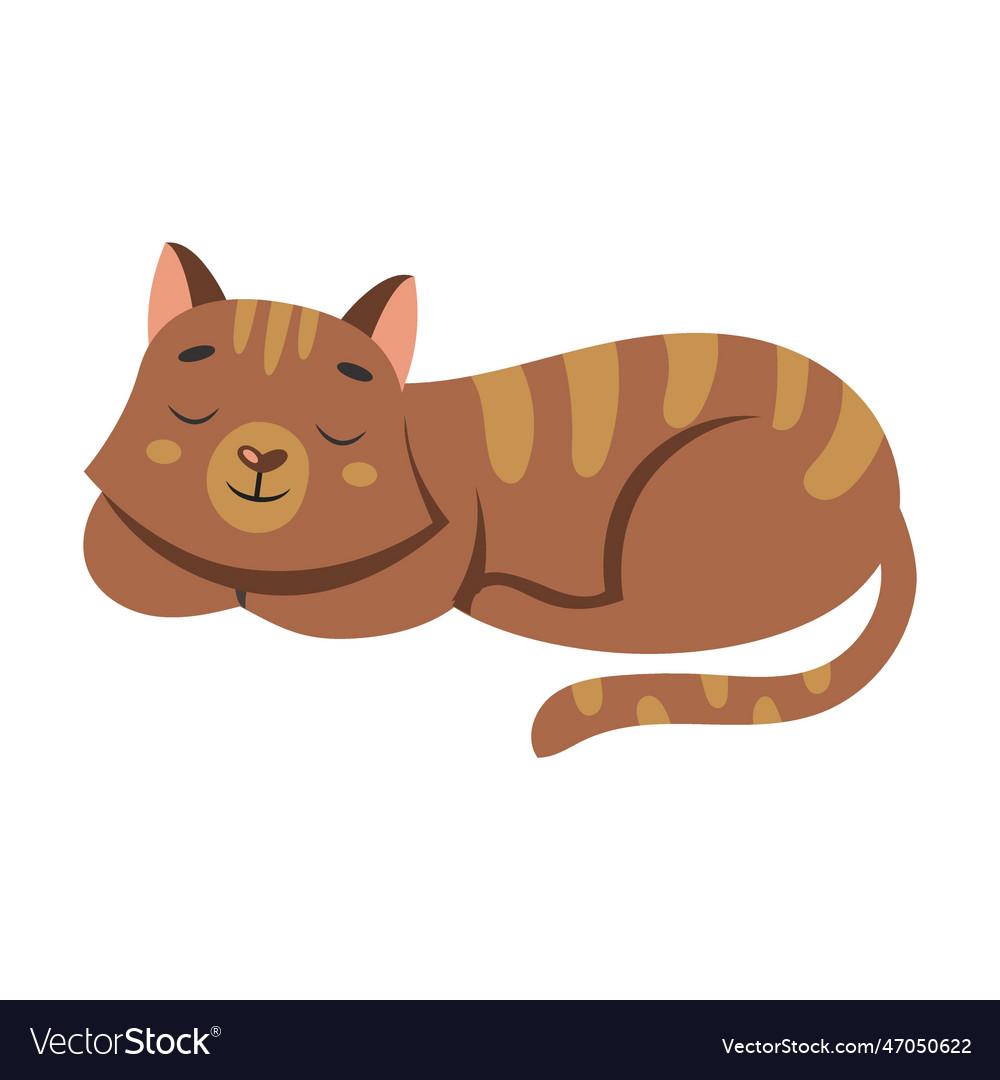 Cute cat sleep sweetly cartoon character Vector Image