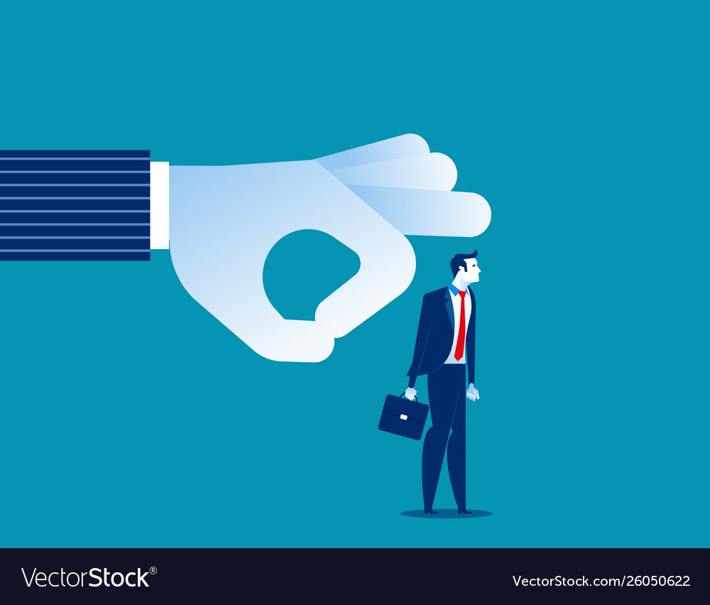 Fired manager flicking businessman off team Vector Image