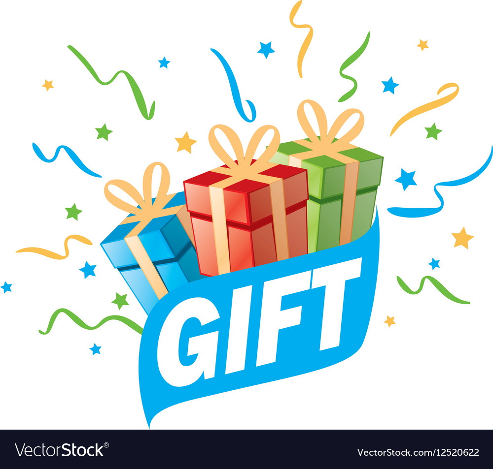 Logo box with gifts Royalty Free Vector Image - VectorStock