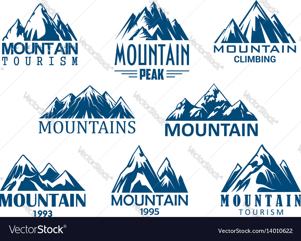 Mountain peak icon for outdoor adventure design Vector Image