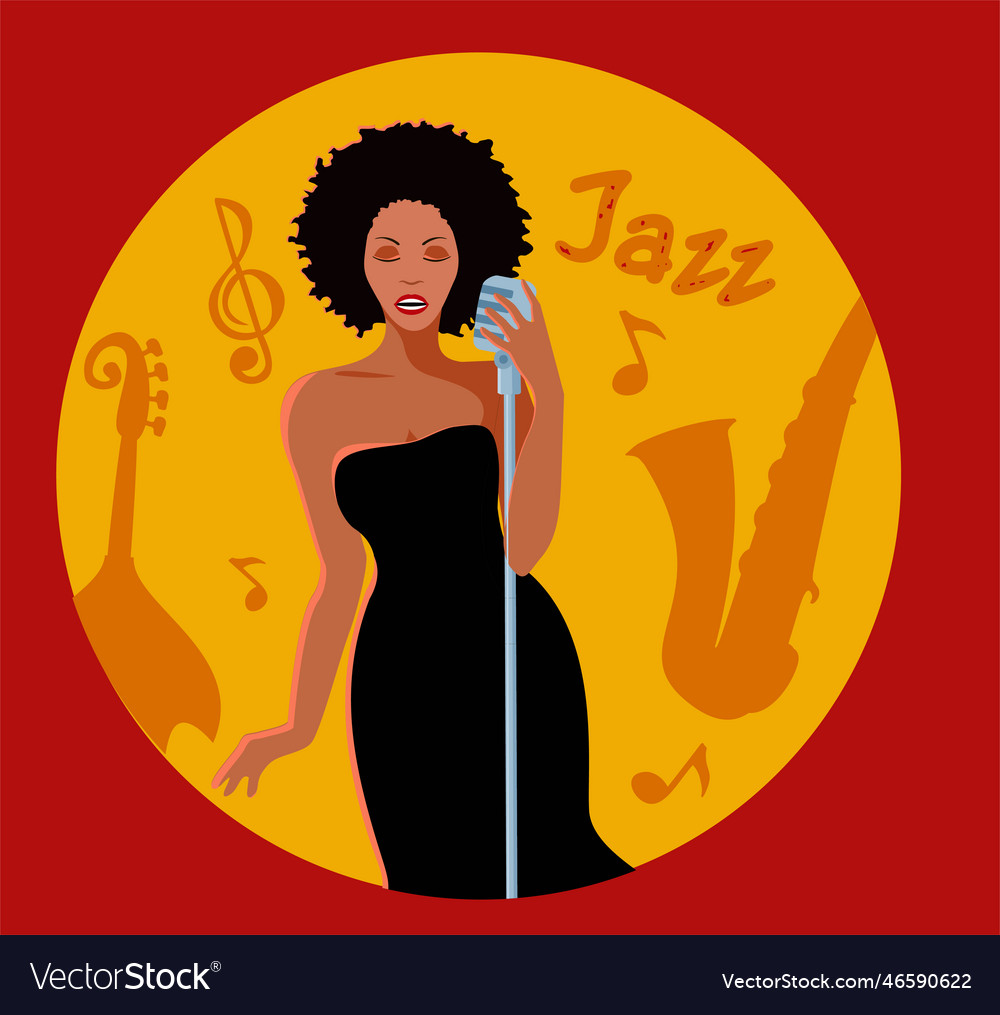 Music jazz afro american singer event Royalty Free Vector