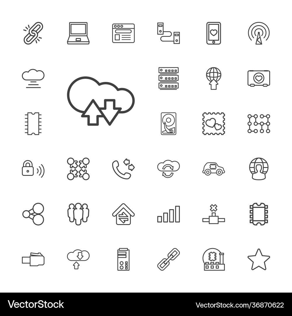 Network icons Royalty Free Vector Image - VectorStock