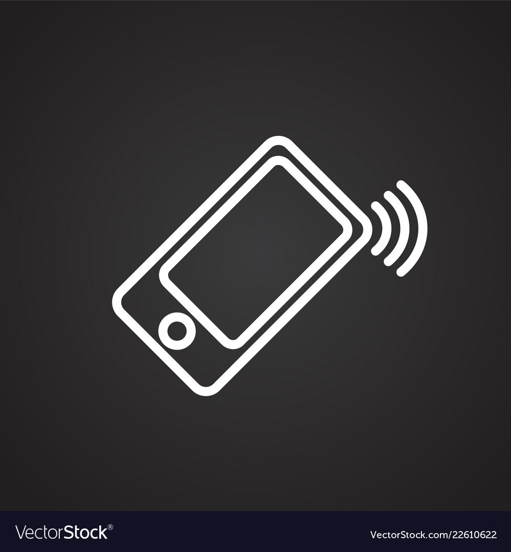 Ringing phone thin line on black background Vector Image