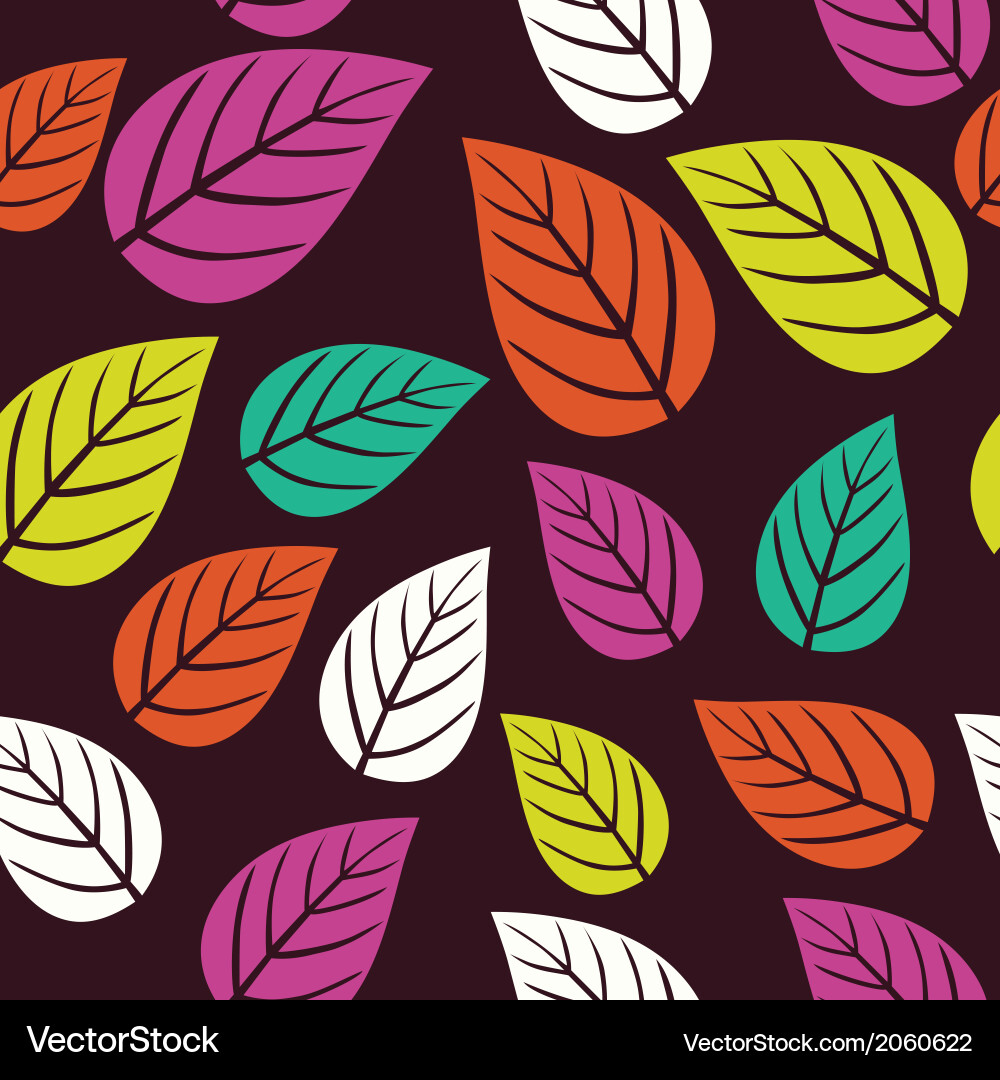 Seamless leaves pattern background Royalty Free Vector Image