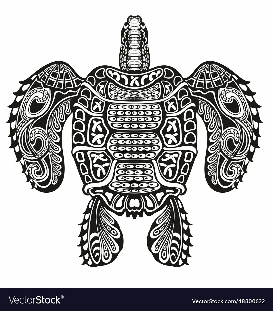 Silhouette of a turtle Royalty Free Vector Image