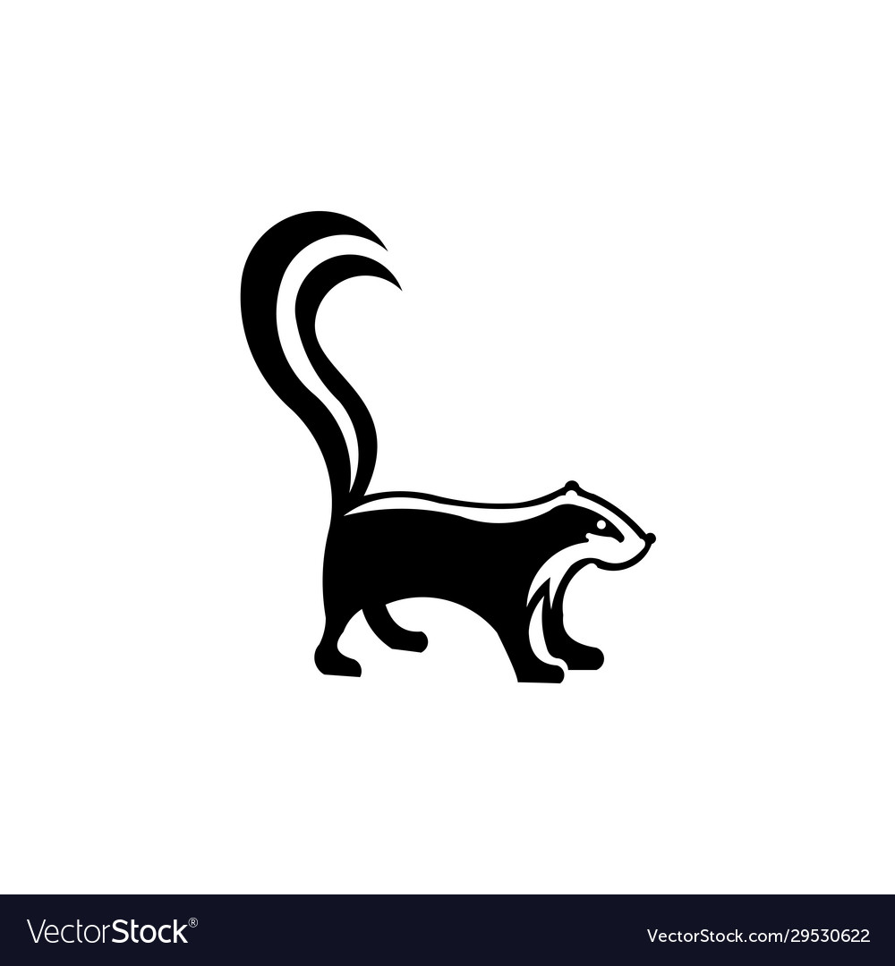 Skunk animal cartoon logo Royalty Free Vector Image