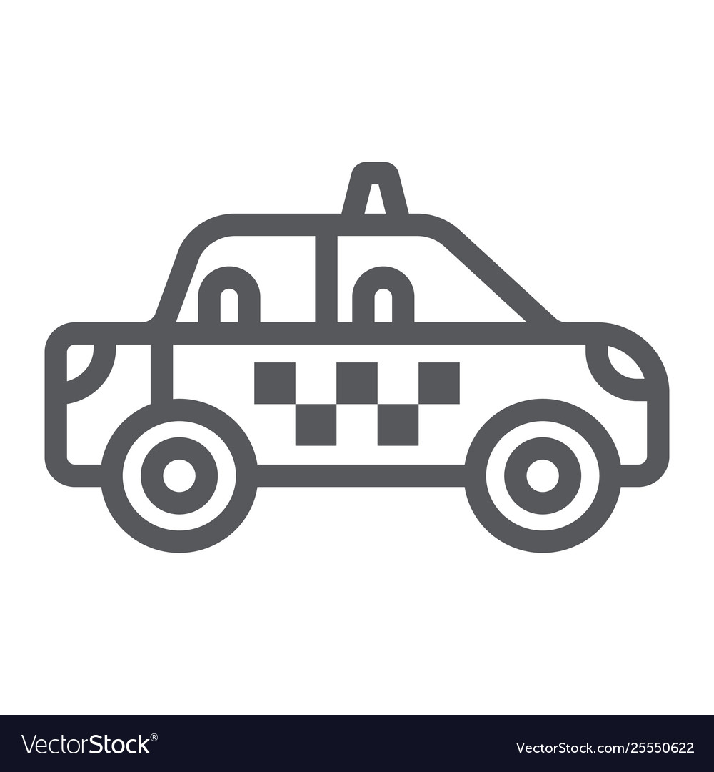 Taxi line icon transportation and auto cab sign Vector Image