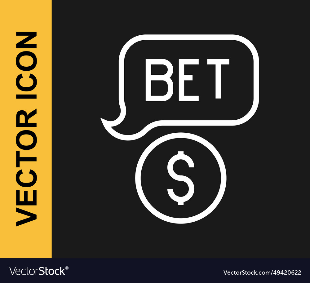 White line casino chip with dollar symbol icon Vector Image