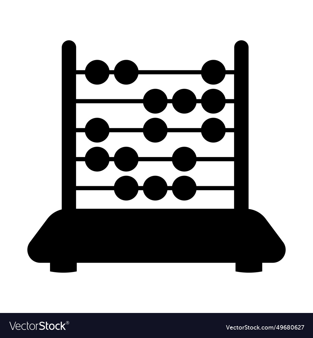 Abacus black icon on white background Royalty Free Vector