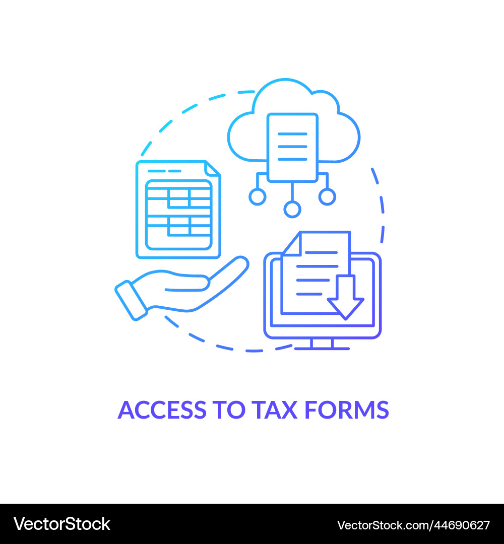 Access to tax forms blue gradient concept icon Vector Image