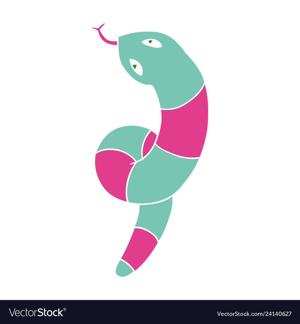 Cartoon of a long snake Royalty Free Vector Image