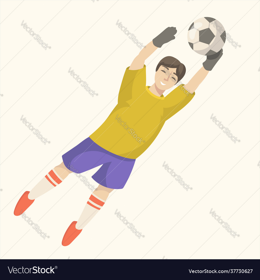 Cheerful soccer player Royalty Free Vector Image