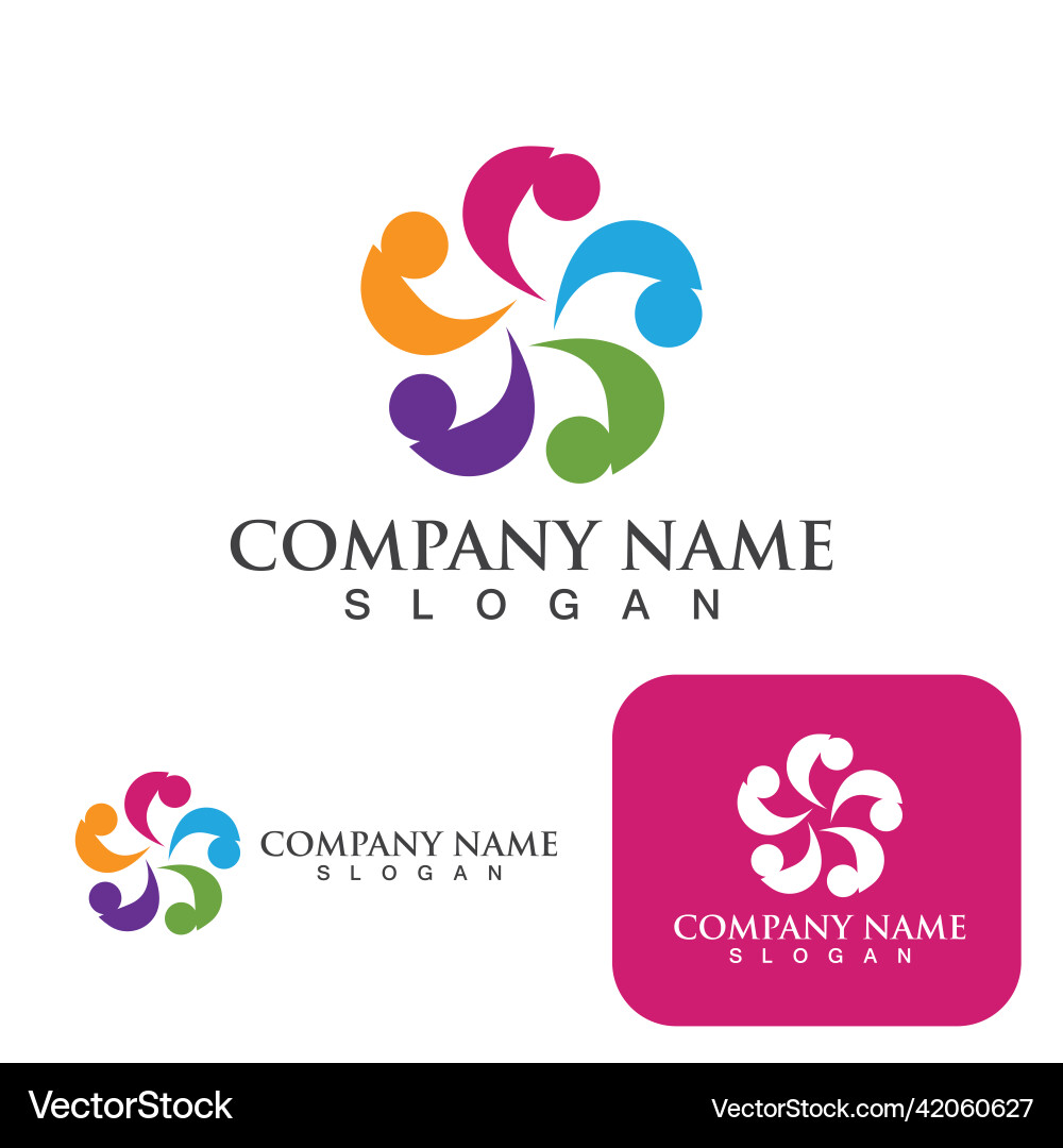 Community group logo network and social icon Vector Image