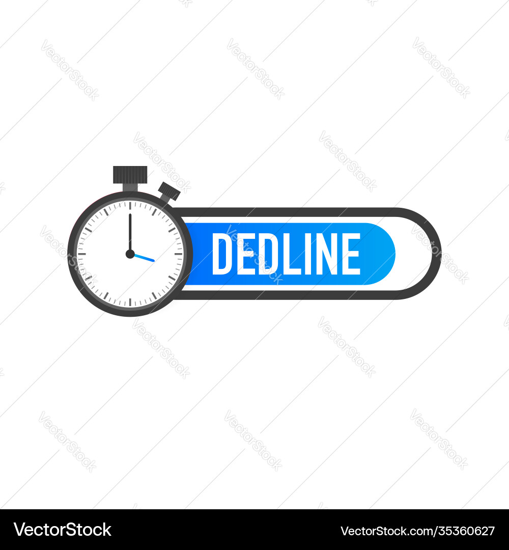 Deadline icon time management business concept Vector Image