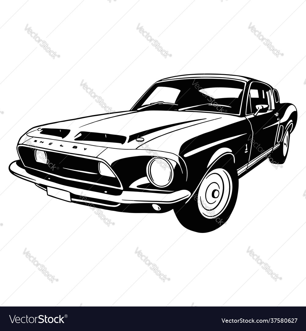 Muscle car - old usa classic 1960s Royalty Free Vector Image