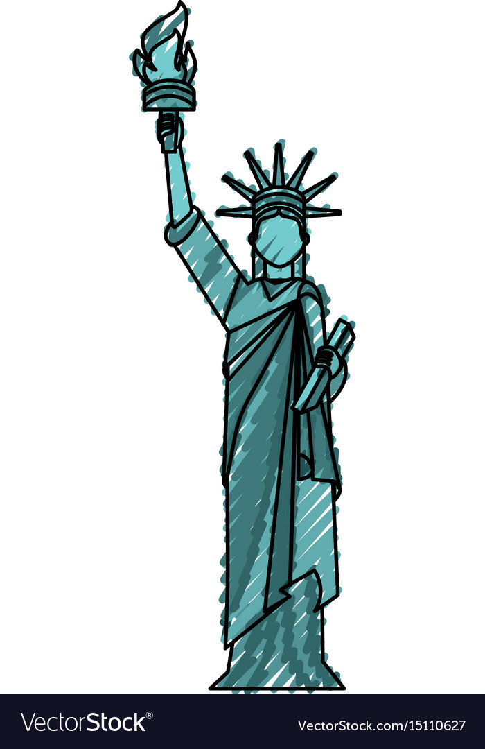 Statue of liberty cartoon Royalty Free Vector Image