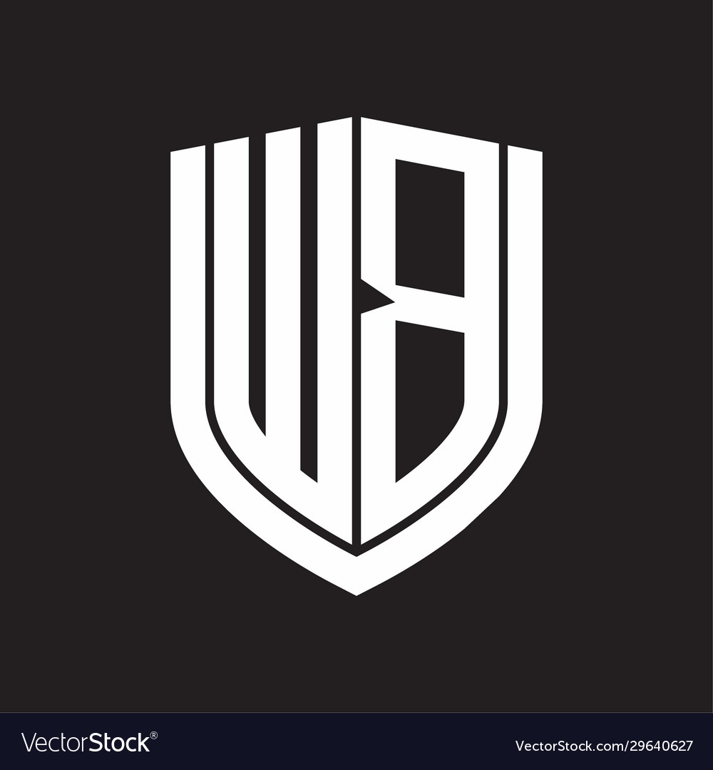 Wb logo monogram with emblem shield design Vector Image