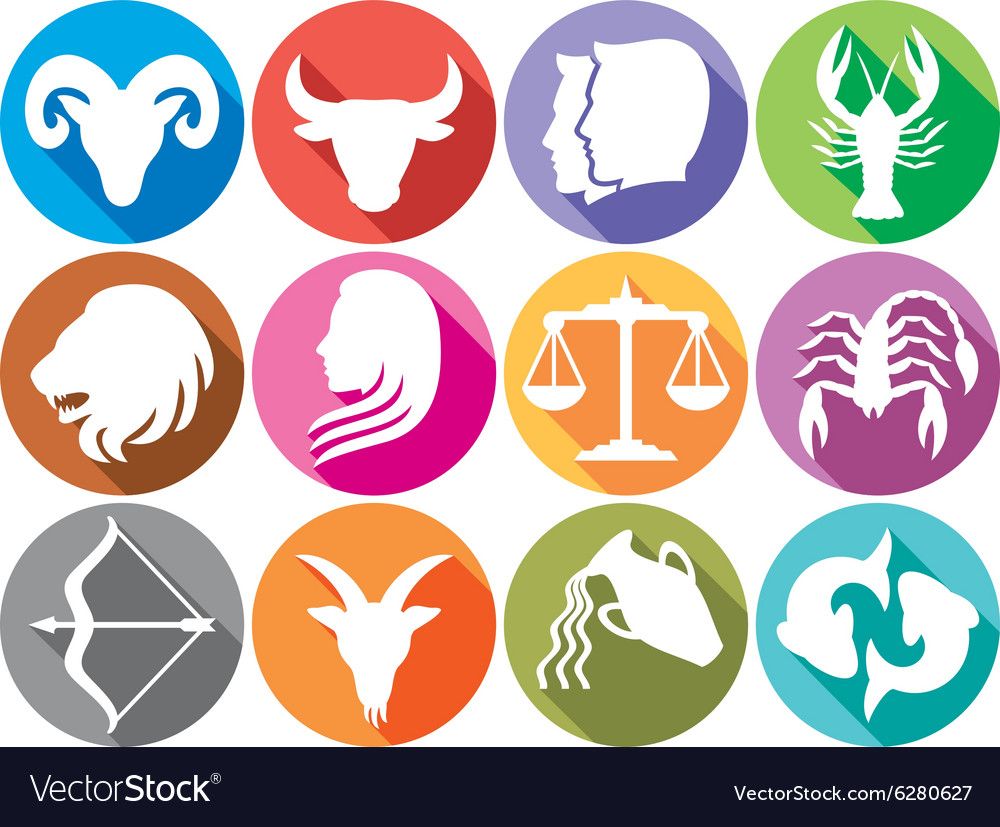 Zodiac Icon Set Royalty Free Vector Image Vectorstock