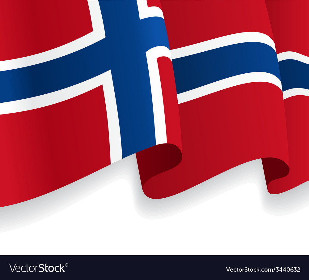 Background with waving norwegian flag Royalty Free Vector