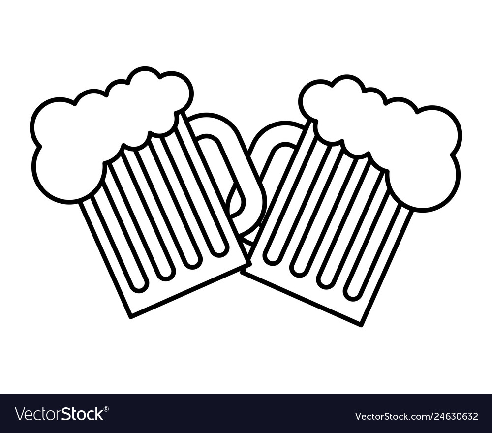 Beer glass toast celebration drink Royalty Free Vector Image