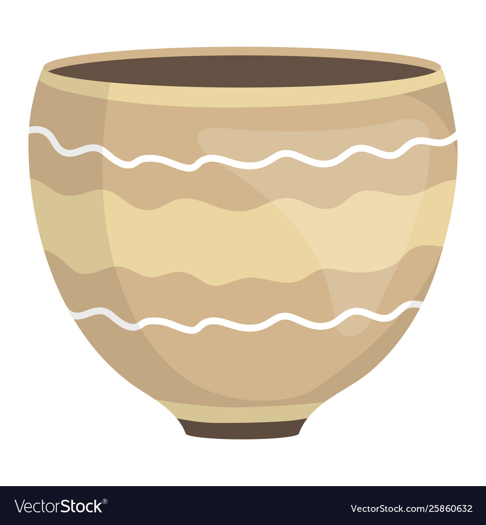 Ceramic Garden Pot Decorative Icon Royalty Free Vector Image