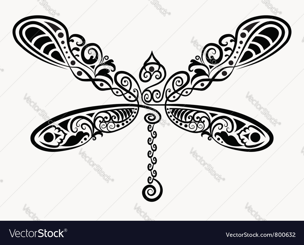 Decorative dragonfly Royalty Free Vector Image