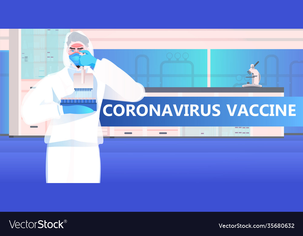 Doctor scientist holding test tubes Royalty Free Vector