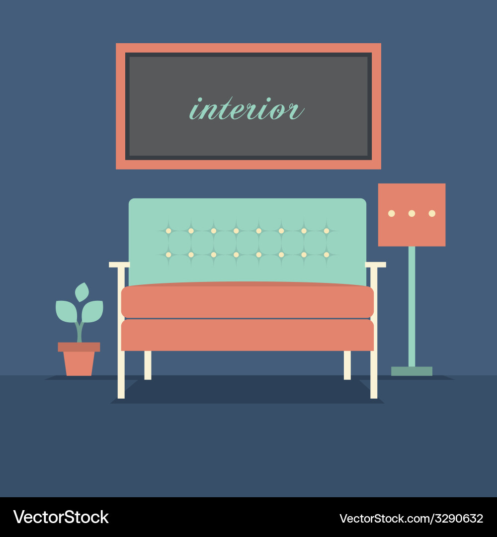 Modern design interior sofa Royalty Free Vector Image
