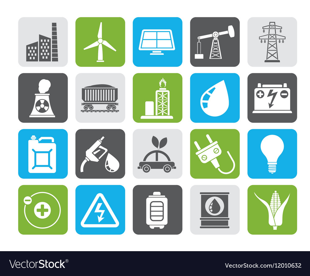 Silhouette power energy and electricity source Vector Image