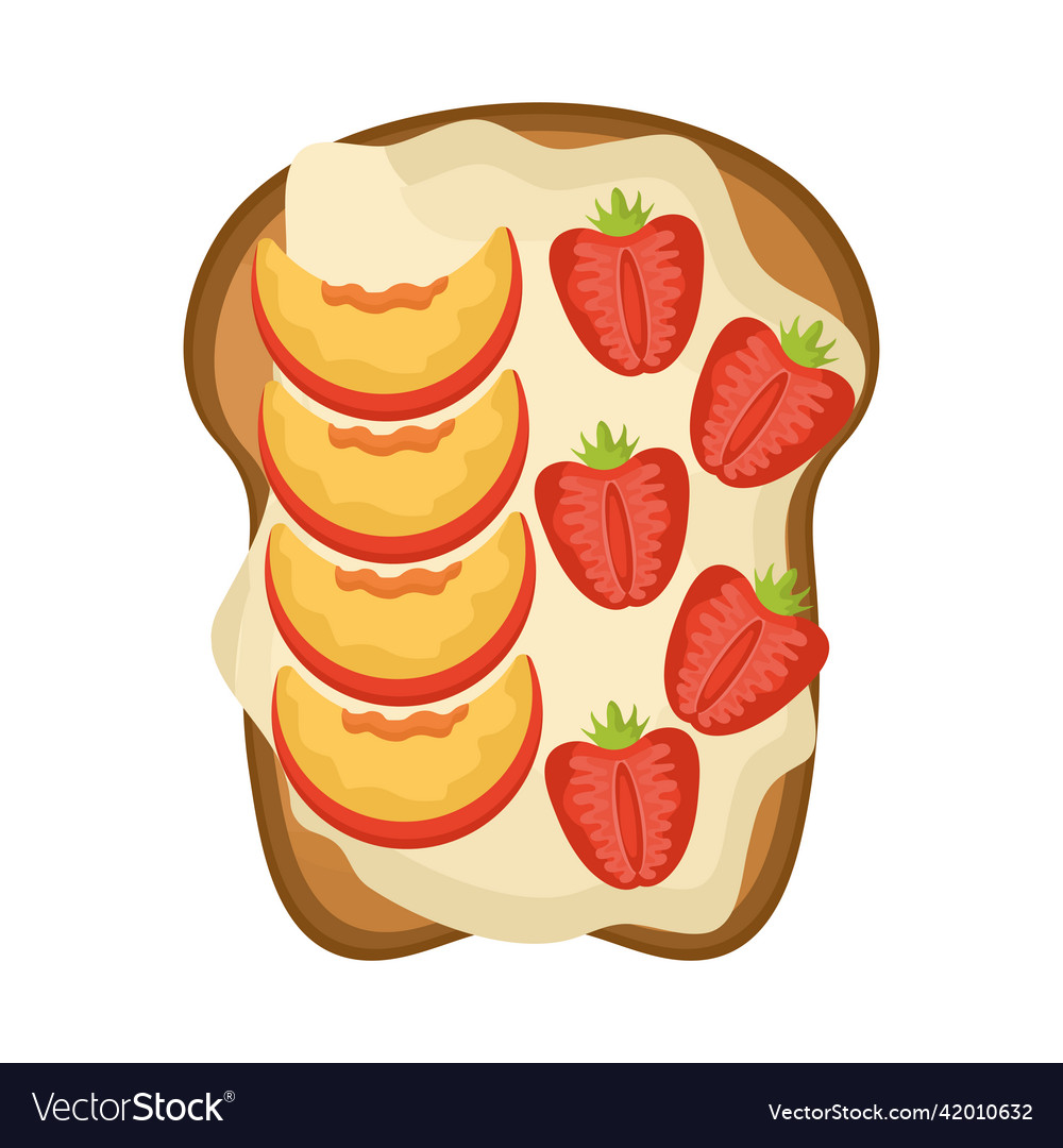 Strawberry and peach toast Royalty Free Vector Image