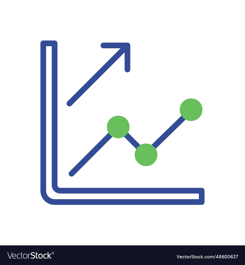 Chart icon duotone green blue business symbol Vector Image