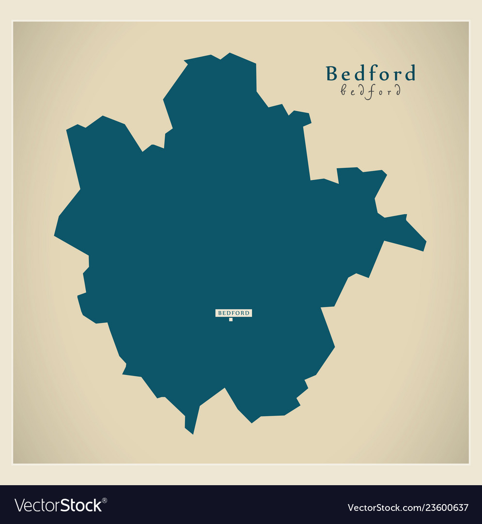 Modern map - bedford unitary authority england uk Vector Image