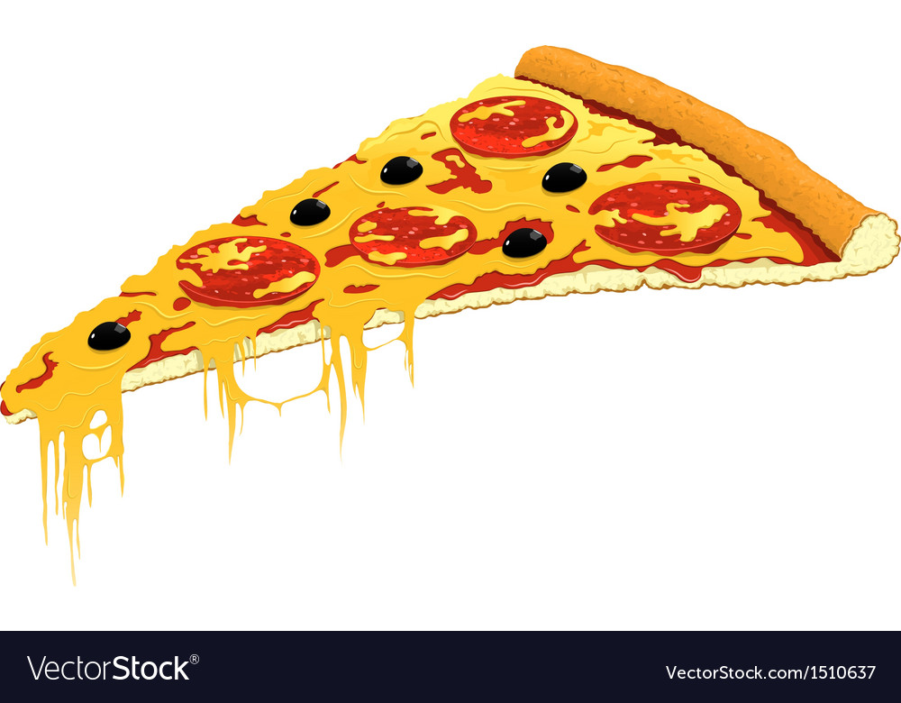 Slice pizza Royalty Free Vector Image - VectorStock