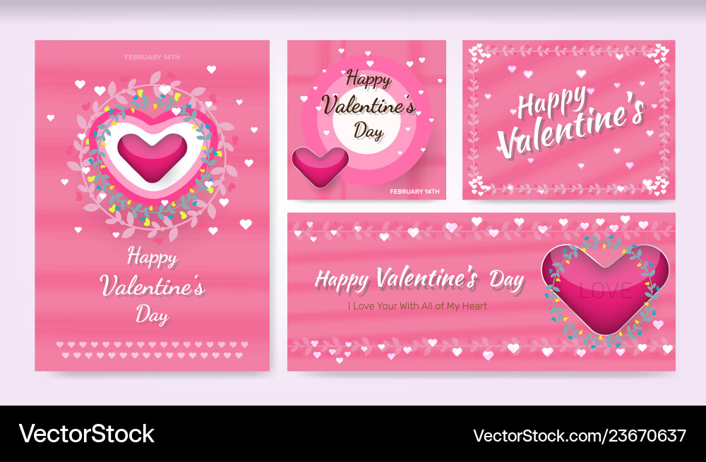 Valentine Banner Set Royalty Free Vector Image