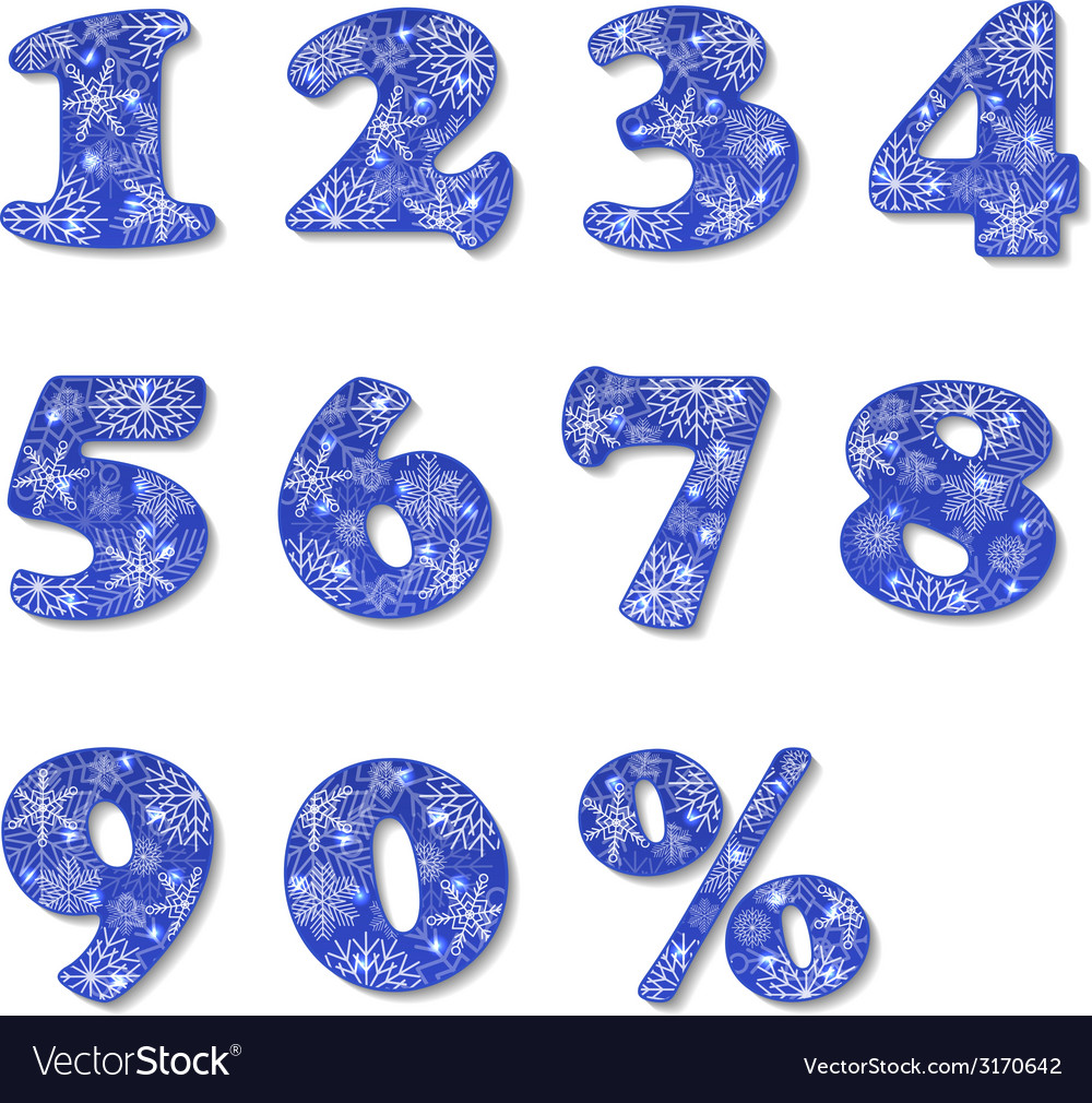 Christmas numbers set Royalty Free Vector Image