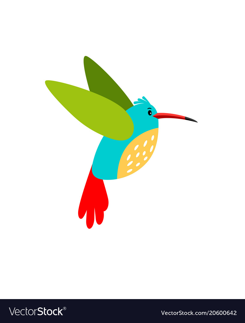 Colibri cartoon bird icon Royalty Free Vector Image