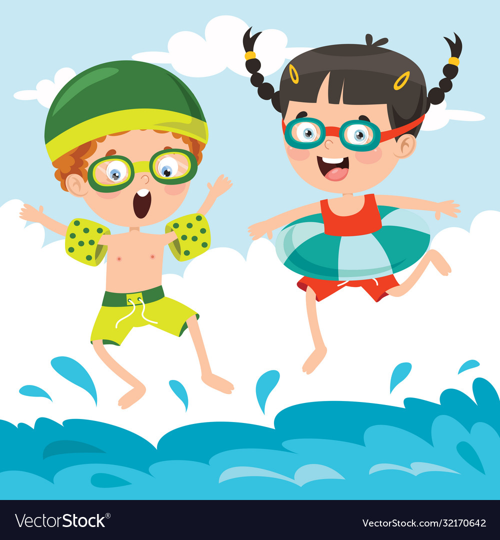 Jumping into water Royalty Free Vector Image VectorStock
